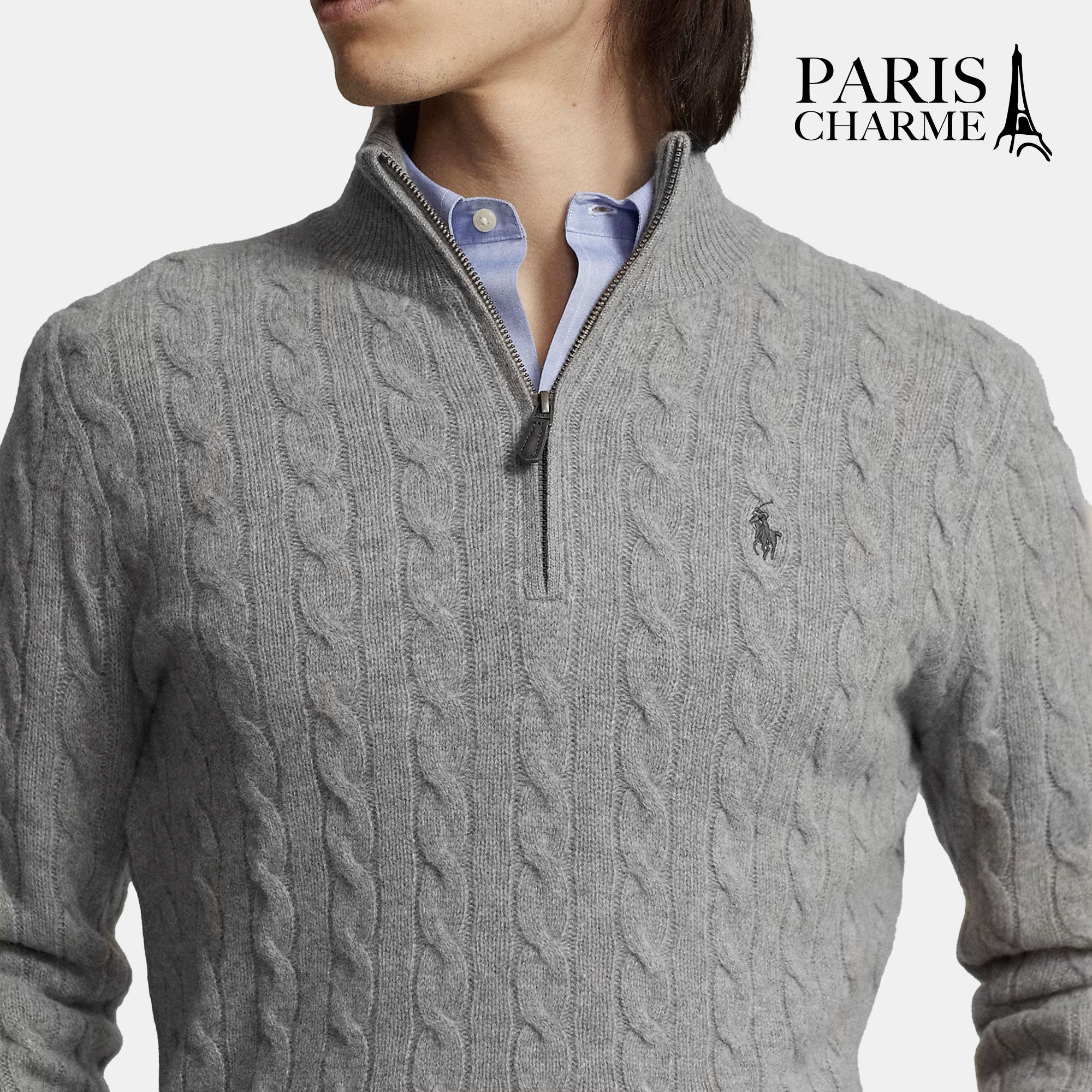 "Maglione Treccia in Cachemire RL (SALDI DI FINE SERIE)