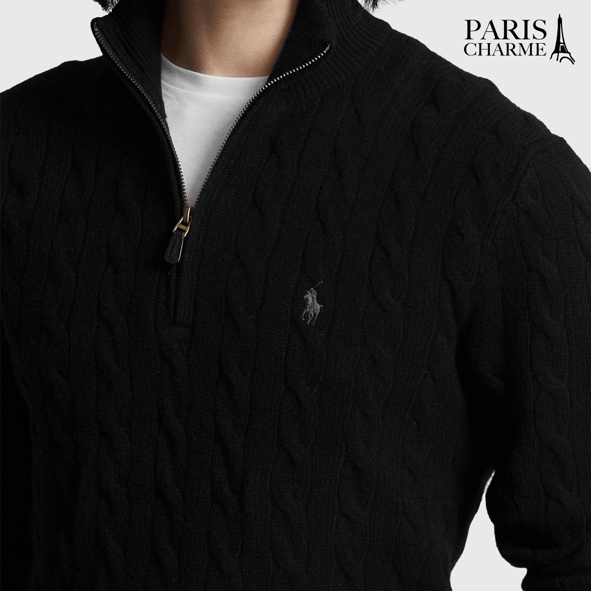 "Maglione Treccia in Cachemire RL (SALDI DI FINE SERIE)