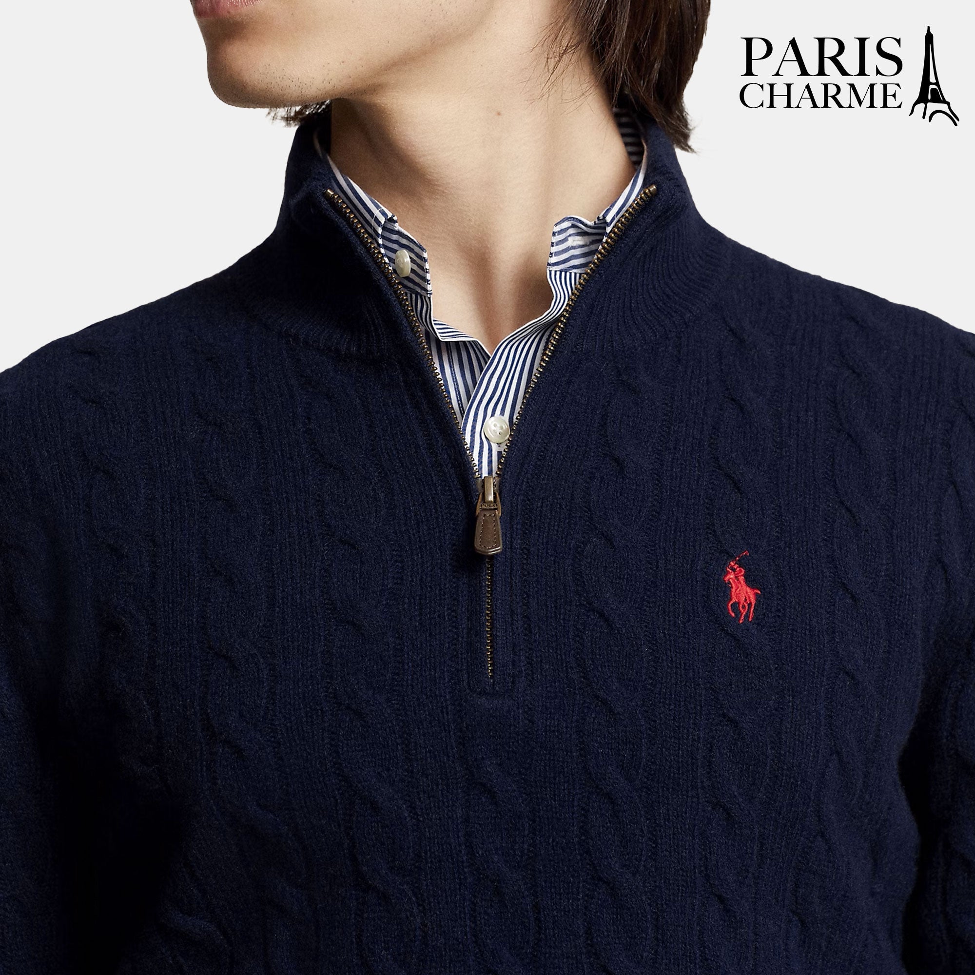"Maglione Treccia in Cachemire RL (SALDI DI FINE SERIE)